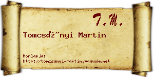 Tomcsányi Martin névjegykártya