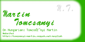 martin tomcsanyi business card